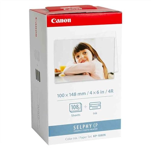 Canon Fotopapier für Canon Selphy CP 900. 108 Blatt A6 Photo. Color Ink Paper Set. 100x148 mm. CP900 von Canon