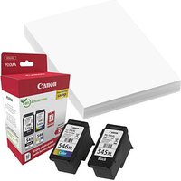 Canon PG-545 XL + CL-546 XL  schwarz, color Druckköpfe + Fotopapier, 2er-Set von Canon