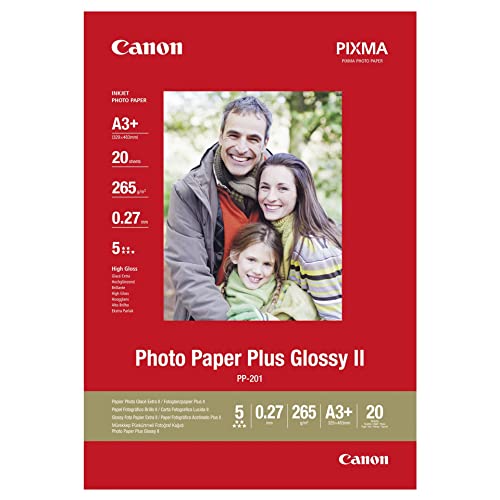 Canon PP-201 Glossy II Fotopapier Plus glänzend A3+ 329x423mm 260 g/m² - 20 Blatt von Canon