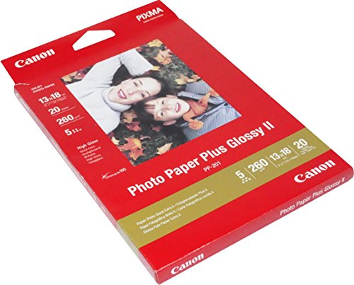 Canon PP-201 Plus II Photo Paper, Glossy, 265 g/m2, 13 x 18 cm (5 x 7in), 20 Sheets - 2311B018 von Canon