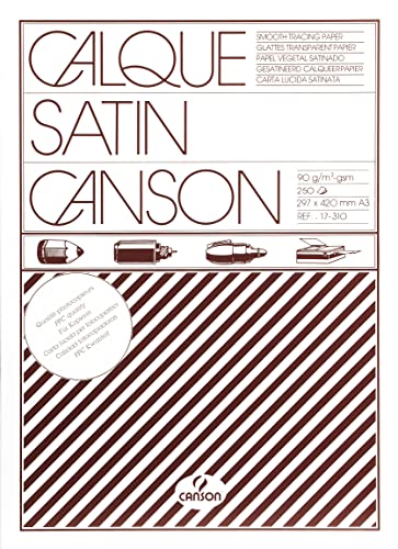 CANSON, Pauspapier, Glatt, 90gsm, 55lb, Bogen, A3-29,7x42cm, Box, Transparent, 250 Bögen - C200017310 von Canson