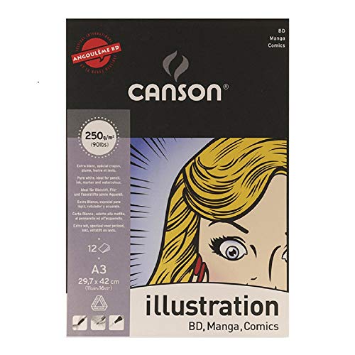 CANSON A3 BLOC Illustration Manga 250g/m² 29,7x42 cm von Canson