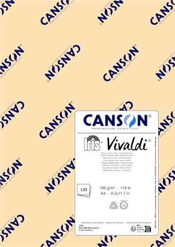 CANSON Iris Vivaldi, farbiges Papier, DIN A4, 185 g/m², 12 Pastellfarben, 120 Blatt von Canson