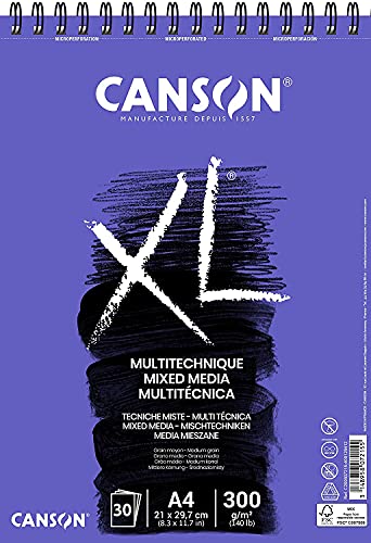 CANSON,807215,XL AA8Mix-Media Block,DIN A4, 30Blatt, 300 g/m² von Canson