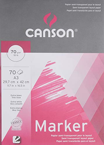 Canson 200297233 XL Marker Papier, A3, hochweiß von Canson