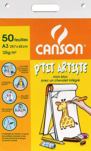 Canson 200767001 Staffeleiblock A3, 125 g/m², 29.7 x 42 cm, weiß von Canson