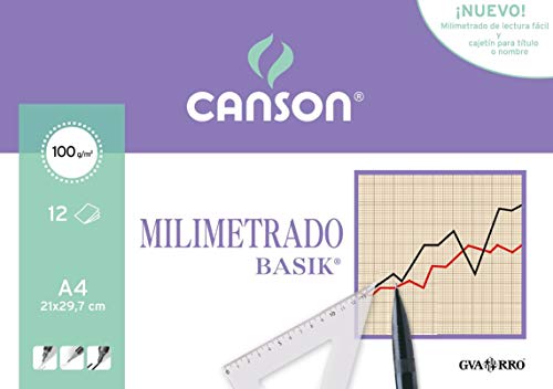 Canson 406323 Millimeterpapier, 12 Blatt von Canson