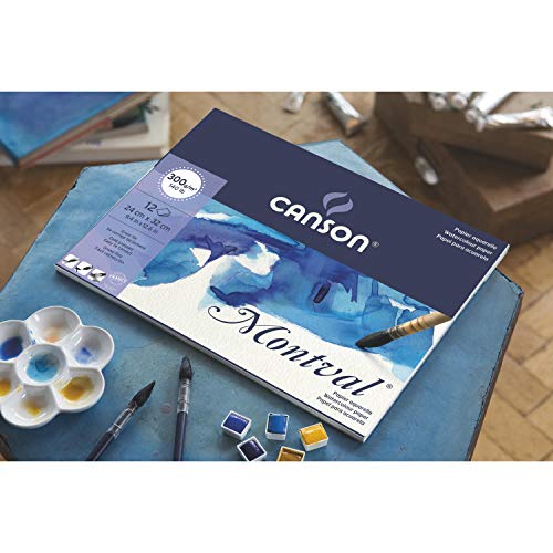 Canson Aquarellblock, 24 x 32 cm, 300 g/m², 12 Blatt + 2 Aquarell von Canson