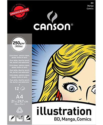 Canson Block Illustration/BD A4 12 Blatt 250 g/m² von Canson