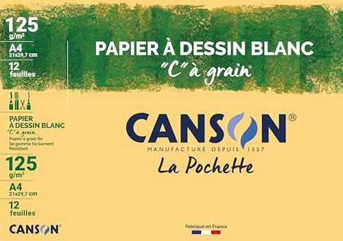 Canson C à Grain Zeichentasche 12 Blatt) 21 x 29 cm 125 g von Canson