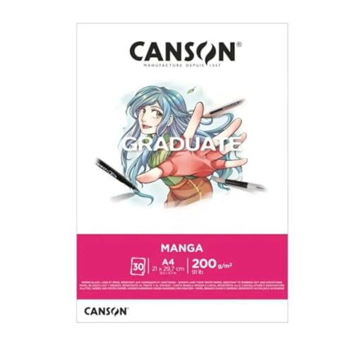 Canson Graduate Manga-Block, A4, 30 Blatt, glatt, 200 g, weiß von Canson