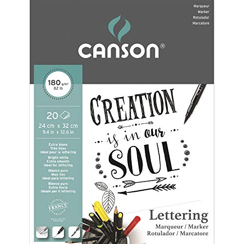 Canson Lettering Marker Block, 24 x 32 cm, 20 Blatt, 180 g/m² von Canson