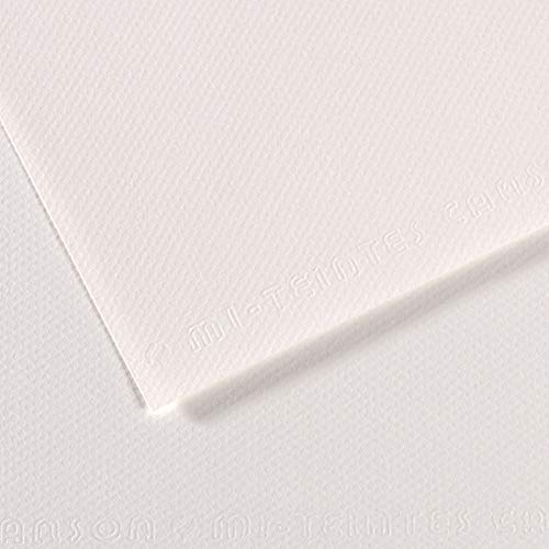 Canson Mi-Teintes Papel de Color de Pulpa Teñida, 160 g/m2, Blanco (White - 335), 221x29,7, Pack de 25 von Canson