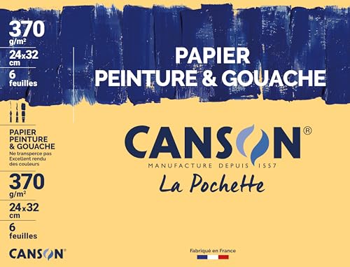 Canson-Papier, Malerei und Gouache, 24 x 32 cm, 6 Blatt, 370 g/m² von Canson