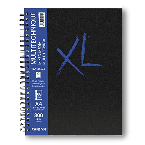 Canson XL Mix Media Notizbuch, A4, 40 Blatt, 300 g, Weiß, C31200L016 von Canson