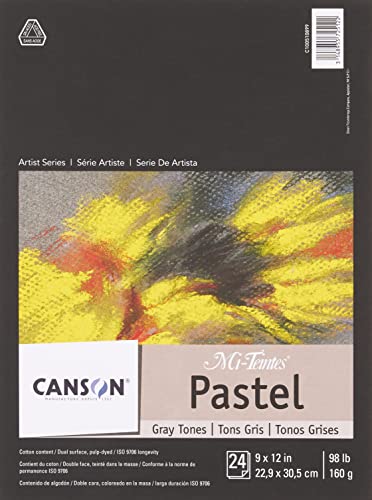 Canson mi-teintes Papierblock in Pastelfarben, Gray Tones, 9"X12" von Canson