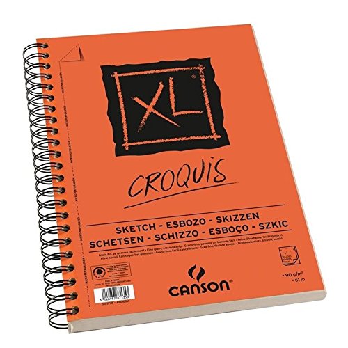 Canson Zeichenblock mit 60 Blatt, Motiv Croquis, XL, Spiralbindung, groß, 90 g, A5 von Canson