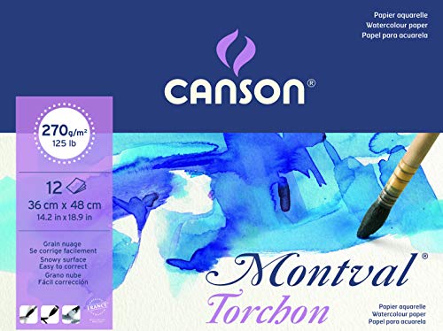 Montval Block einseitiggeleimt, 36 x 48 cm, 12 Blatt, 270 g/m² von Canson