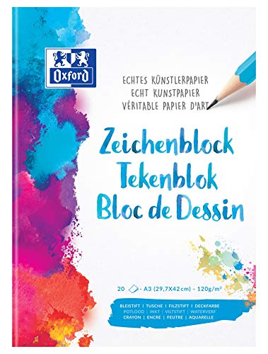 Oxford 100050301 Zeichenblocks und Skizzenbücher A3 20 Blatt 120g von Canson