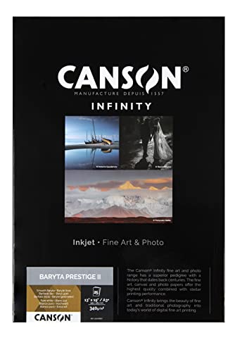 Tintenstrahlpapier CANSON Infinity Baryta Prestige II glänzend weiß 340 g – A3+ (32,9 x 48,3 cm) – 25 Blatt von Canson