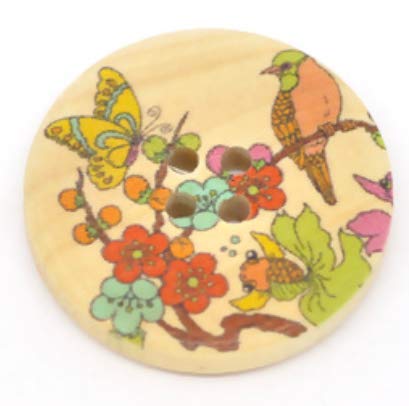 20 edle Holzknöpfe Blumenmotiv 30mm rund natur 4-Loch rund Knopf Knöpfe Holzknopf zum annähen basteln nähen scrapbooking Jackenknöpfe Blusenknöpfe Bastelknöpfe von CansyY