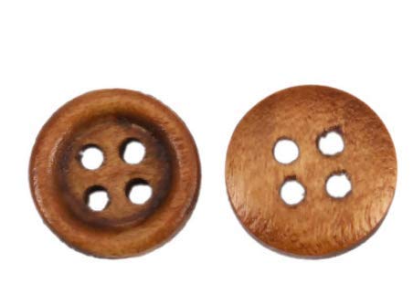 30 Premium Holzknöpfe 12mm braun - 4-Loch-Knöpfe rund aus Holz zum annähen aufnähen nähen Knopf runde Knöpfe Bastelknöpfe Vierlochknöpfe braun hellbraun von CansyY