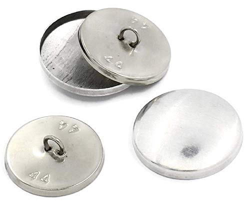 CansyY 10 Sets Aluminium Knöpfe zum Überziehen, aluminiumfarben, Ø ca. 28mm, Rückwand 25mm von CansyY