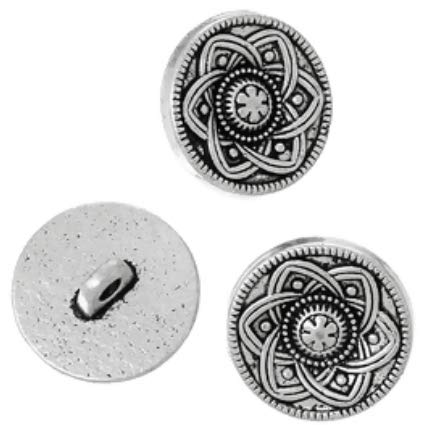 20 Metallknöpfe antiksilber Keltic -Muster,15mm, Ösenknöpfe Knöpfe zum annähen von CansyY