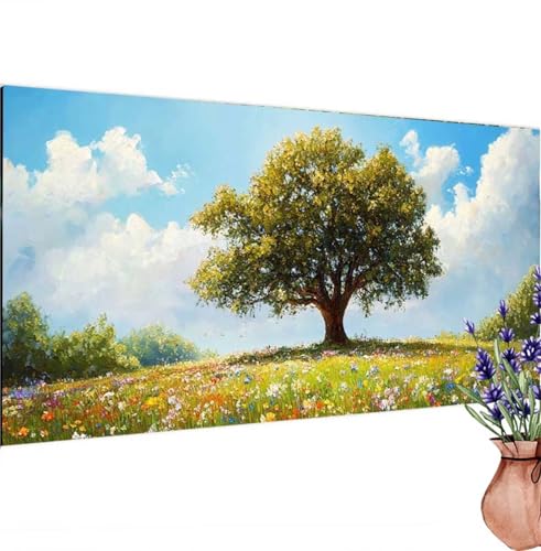 Baum Diamond Painting XXL 110x55 cm, Diamant Painting Bilder Landschaft Muster, DIY 5D Full Drill Crystal Art Stickerei Malerei Basteln Set, Kreatives für Mädchen Geschenke, Wanddeko Aesthetic k-269 von Canuhkun