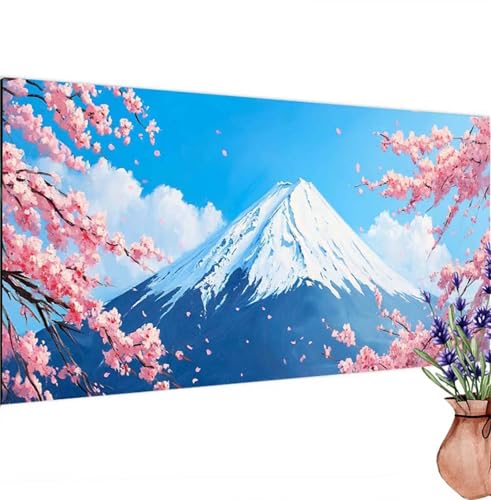 Berg Diamond Painting XXL 135x65 cm, Diamant Painting Bilder Japanisch Muster, DIY 5D Full Drill Crystal Art Stickerei Malerei Basteln Set, Kreatives für Mädchen Geschenke, Wanddeko Aesthetic k-399 von Canuhkun