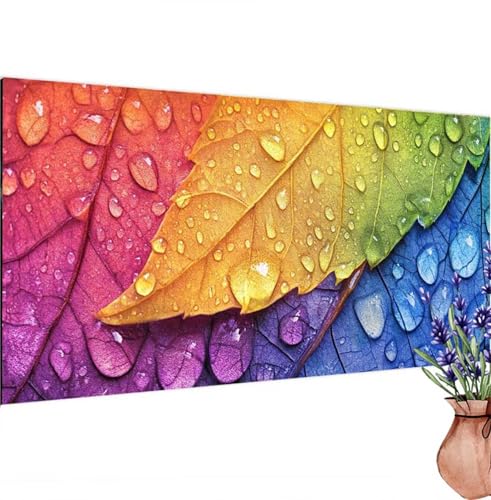 Blatt Diamond Painting XXL 120x60 cm, Diamant Painting Bilder Botanisch Muster, DIY 5D Full Drill Crystal Art Stickerei Malerei Basteln Set, Kreatives für Mädchen Geschenke, Wanddeko Aesthetic k-351 von Canuhkun