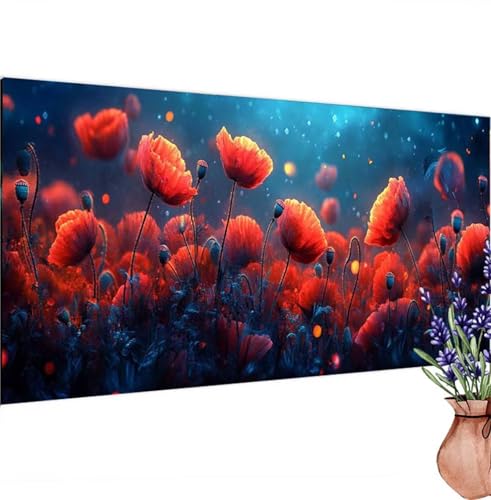 Blume Diamond Painting XXL 110x55 cm, Diamant Painting Bilder Fantasie Muster, DIY 5D Full Drill Crystal Art Stickerei Malerei Basteln Set, Kreatives für Mädchen Geschenke, Wanddeko Aesthetic k-520 von Canuhkun