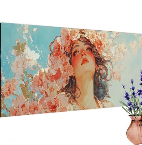 Blume Diamond Painting XXL 110x55 cm,Diamant Painting Bilder Frau Muster,DIY 5D Full Drill Crystal Art Stickerei Kreuzstich Malerei Basteln Set,Kreatives für Mädchen Geschenke,Wanddeko Aesthetic k-505 von Canuhkun