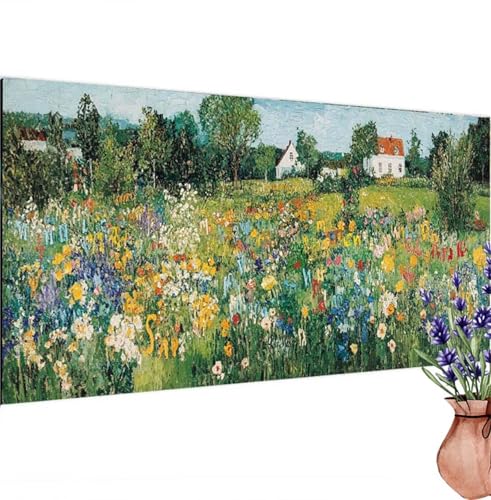 Blume Diamond Painting XXL 110x55 cm,Diamant Painting Bilder Haus Muster,DIY 5D Full Drill Crystal Art Stickerei Kreuzstich Malerei Basteln Set,Kreatives für Mädchen Geschenke,Wanddeko Aesthetic k-484 von Canuhkun