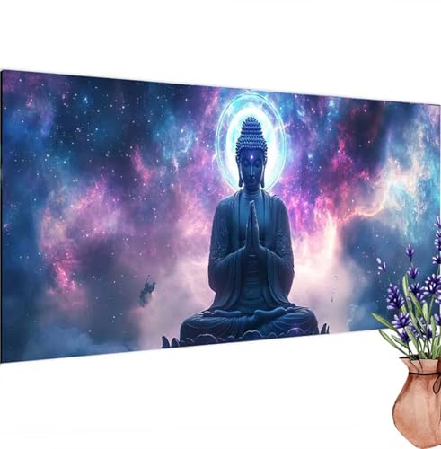 Buddha Diamond Painting XXL 140x70 cm,Diamant Painting Bilder Sternenhimmel Muster,DIY 5D Full Drill Crystal Art Stickerei Malerei Basteln Set,Kreatives für Mädchen Geschenke,Wanddeko Aesthetic k-327 von Canuhkun