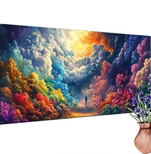 Diamond Painting Abstraktion, Wolken Diamond Painting Erwachsene Groß 60x30 cm DIY 5D Diamant Kunst Kinder Anfänger Set, Diamant Stickerei Bastelset Erwachsene Frauen für Zimmer Deko, Geschenke k-294 von Canuhkun