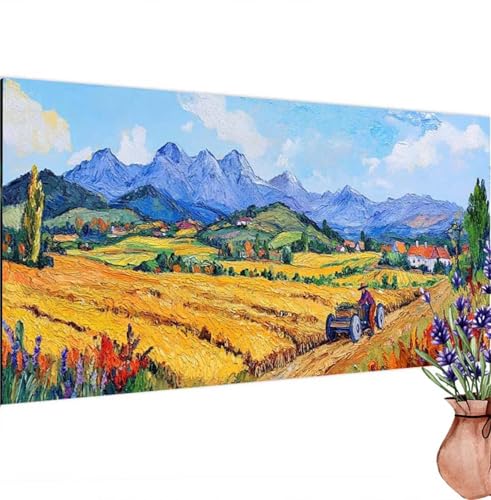 Diamond Painting Bauernhof,Kleine Stadt Diamond Painting Erwachsene Groß 80x40 cm DIY 5D Diamant Kunst Kinder Anfänger Set,Diamant Stickerei Bastelset Erwachsene Frauen Zimmer Deko ,Geschenke k-287 von Canuhkun