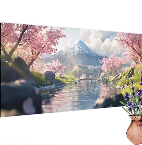 Diamond Painting Berg, Japanisch Diamond Painting Erwachsene Groß 100x50 cm DIY 5D Diamant Kunst Kinder Anfänger Set, Diamant Stickerei Bastelset Erwachsene Frauen für Zimmer Deko, Geschenke k-297 von Canuhkun