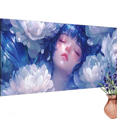 Diamond Painting Blume,Frau Diamond Painting Erwachsene Groß 100x50 cm DIY 5D Diamant Kunst Kinder Anfänger Set,Diamant Stickerei Bastelset Erwachsene Frauen für Zimmer Deko Wohnzimmer,Geschenke k-245 von Canuhkun