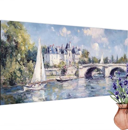 Diamond Painting Boot,Stadt Diamond Painting Erwachsene Groß 80x40 cm DIY 5D Diamant Kunst Kinder Anfänger Set, Diamant Stickerei Malerei Bastelset Erwachsene Frauen für Zimmer Deko, Geschenke k-506 von Canuhkun