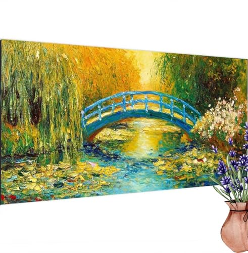 Diamond Painting Brücke,Wald Diamond Painting Erwachsene Groß 100x50 cm DIY 5D Diamant Kunst Kinder Anfänger Set,Diamant Stickerei Bastelset Erwachsene Frauen Zimmer Deko Wohnzimmer,Geschenke k-494 von Canuhkun