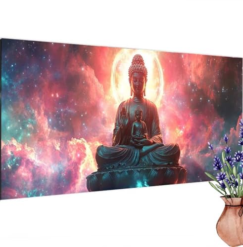 Diamond Painting Buddha, Fantasie Diamond Painting Erwachsene Groß 80x40 cm DIY 5D Diamant Kunst Kinder Anfänger Set, Diamant Stickerei Bastelset Erwachsene Frauen für Zimmer Deko, Geschenke k-241 von Canuhkun