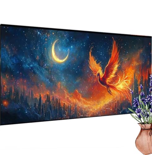 Diamond Painting Der Mond, Phönix Diamond Painting Erwachsene Groß 60x30 cm DIY 5D Diamant Kunst Kinder Anfänger Set, Diamant Stickerei Bastelset Erwachsene Frauen für Zimmer Deko, Geschenke k-510 von Canuhkun