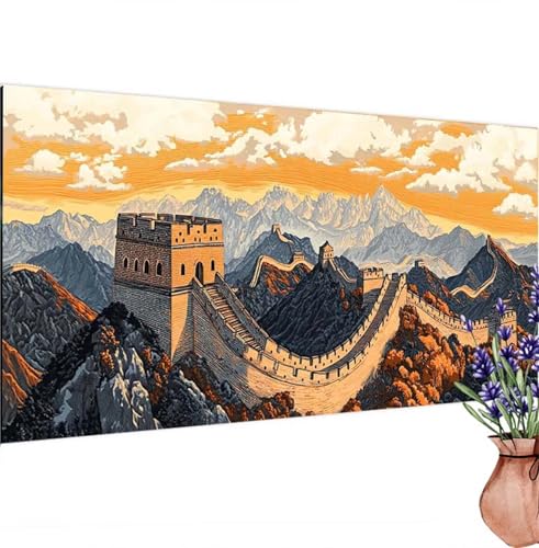 Diamond Painting Die Große Mauer,China Diamond Painting Erwachsene Groß 60x30 cm DIY 5D Diamant Kunst Kinder Anfänger Set,Diamant Stickerei Bastelset Erwachsene Frauen für Zimmer Deko ,Geschenke k-372 von Canuhkun