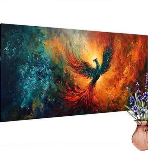 Diamond Painting Erwachsene Groß XXL Abstraktion,Diamant Painting Bilder Phönix Bastelset Erwachsene Frauen,DIY 5D Diamond Art Stickerei Malerei Set für Aesthetic Room Decor,Leinwand 100x200 cm k-295 von Canuhkun