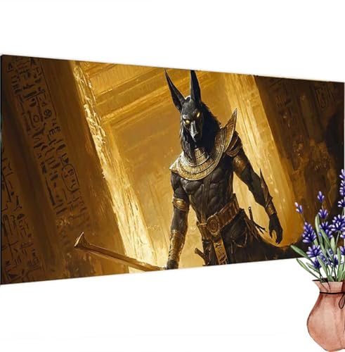 Diamond Painting Erwachsene Groß XXL Anubis, Diamant Painting Bilder Weinlese Bastelset Erwachsene Frauen, DIY 5D Diamond Art Stickerei Malerei Set für Aesthetic Room Decor, Leinwand 80x160 cm k-409 von Canuhkun