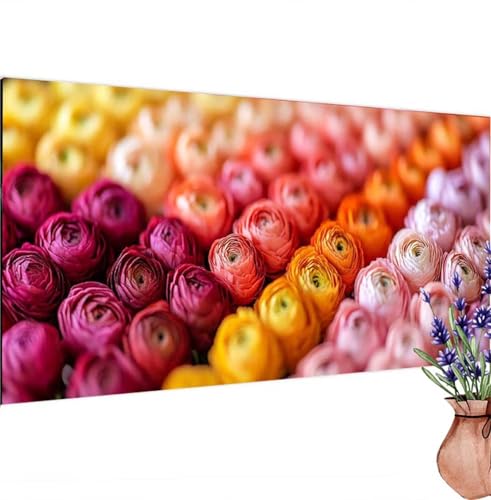 Diamond Painting Erwachsene Groß XXL Blume, Diamant Painting Bilder Weinlese Bastelset Erwachsene Frauen, DIY 5D Diamond Art Stickerei Malerei Set für Aesthetic Room Decor, Leinwand 80x160 cm k-348 von Canuhkun