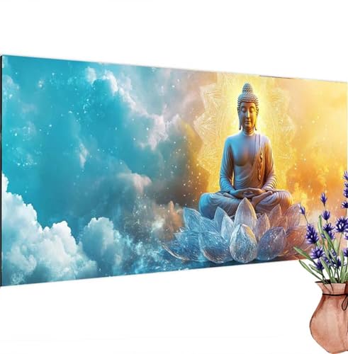 Diamond Painting Erwachsene Groß XXL Buddha, Diamant Painting Bilder Religion Bastelset Erwachsene Frauen, DIY 5D Diamond Art Stickerei Malerei Set für Aesthetic Room Decor, Leinwand 100x200 cm k-177 von Canuhkun