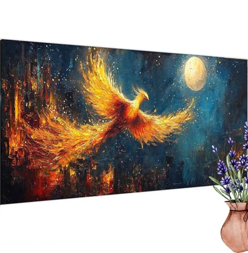 Diamond Painting Erwachsene Groß XXL Fantasie, Diamant Painting Bilder Phönix Bastelset Erwachsene Frauen, DIY 5D Diamond Art Stickerei Malerei Set für Aesthetic Room Decor, Leinwand 90x180 cm k-275 von Canuhkun