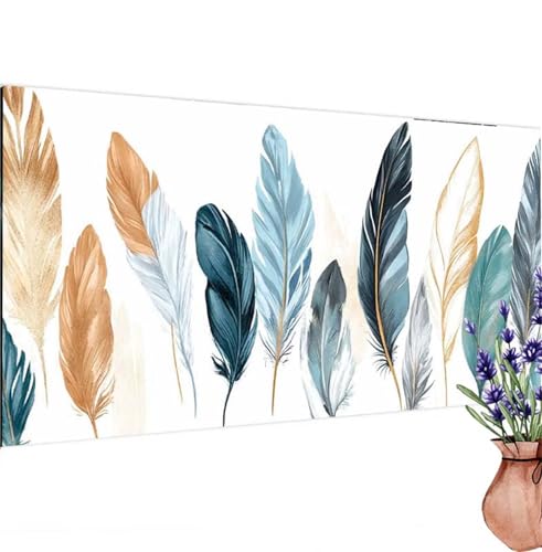 Diamond Painting Erwachsene Groß XXL Feder, Diamant Painting Bilder Abstrakt Bastelset Erwachsene Frauen, DIY 5D Diamond Art Stickerei Malerei Set für Aesthetic Room Decor, Leinwand 90x180 cm k-224 von Canuhkun